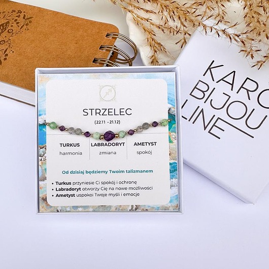 bransoletki z kamieni naturalnych Bransoletka dla zodiakalnego STRZELCA