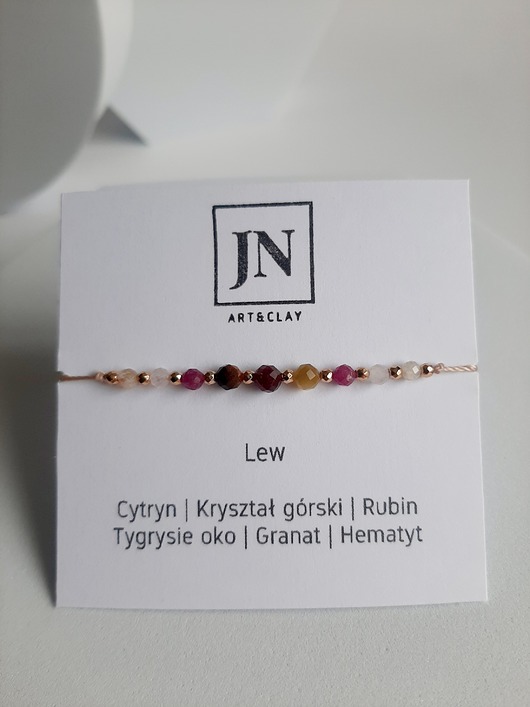 bransoletki z kamieni naturalnych Bransoletka zodiakalna Lew