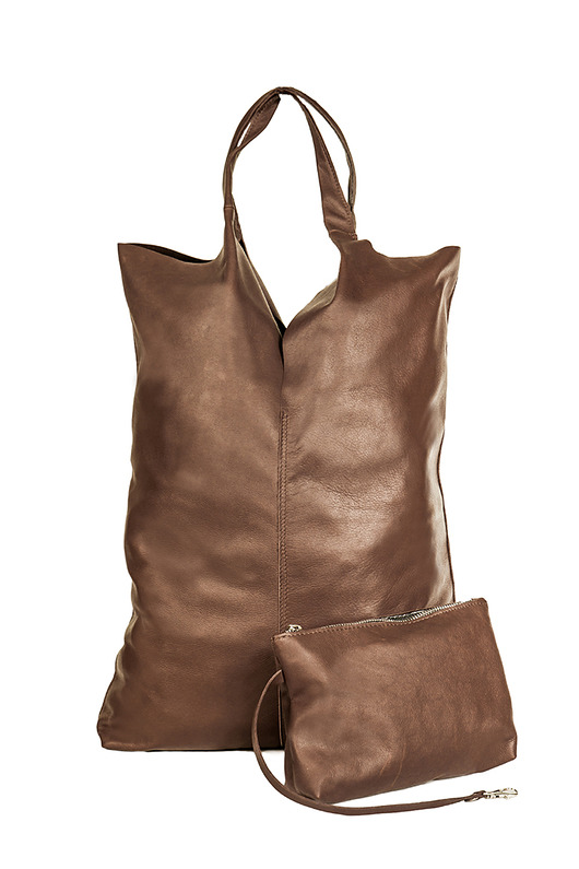 Torba skórzana z kosmetyczką CHOCOLATE LOOK Look made with Love