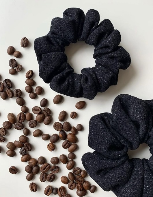 gumki do włosów Czarna scrunchie Black Sparkle