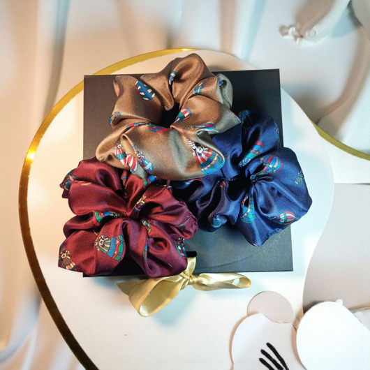gumki do włosów Scrunchie, jedwabne 3 gumki