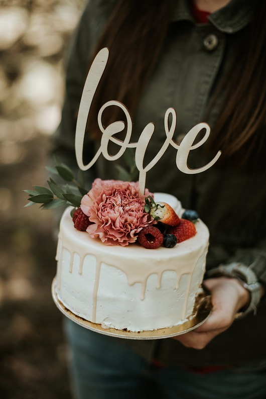 dodatki ślubne Topper na ślub, na tort, love
