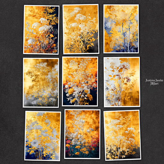 grafiki i ilustracje Złoty Ogród - zestaw 9 grafik