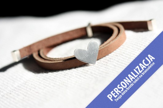 Skórzana bransoletka z Twoją personalizacją ANDY POP. Biżuteria interaktywna