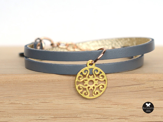 flo grey floral gold barboleta