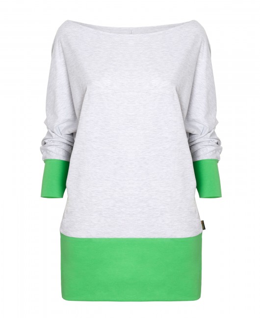 Bluzka oversize BAT grey & green odCZAPY