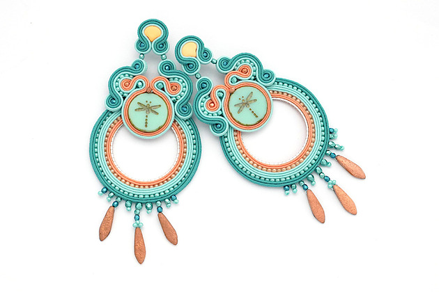 kolczyki soutache Słoneczne boho kolczyki 5