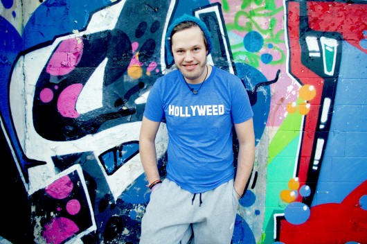 T-shirt unisex HOLLYWEED niebieski melanż MUNGO