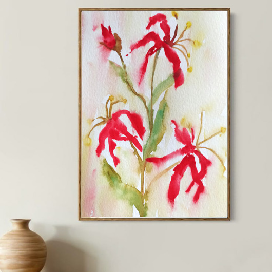 obrazy Akwarela Kwiaty oryginalny obraz A5 21x15 cm