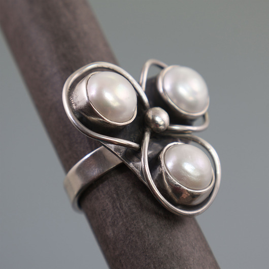 pierścionki srebrne Pierścionek z perłami