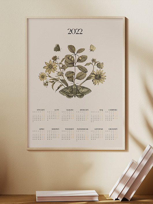 grafiki i ilustracje Botanical Kalendarz 2022 50 x 70