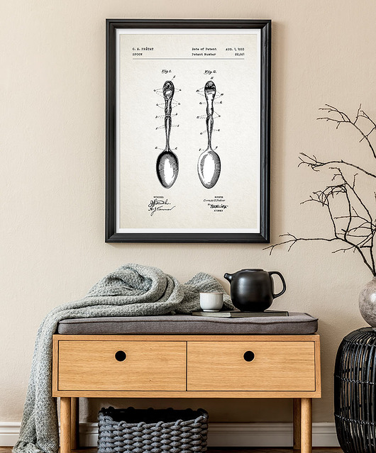 plakaty Plakat Łyżka - grafika z patentem