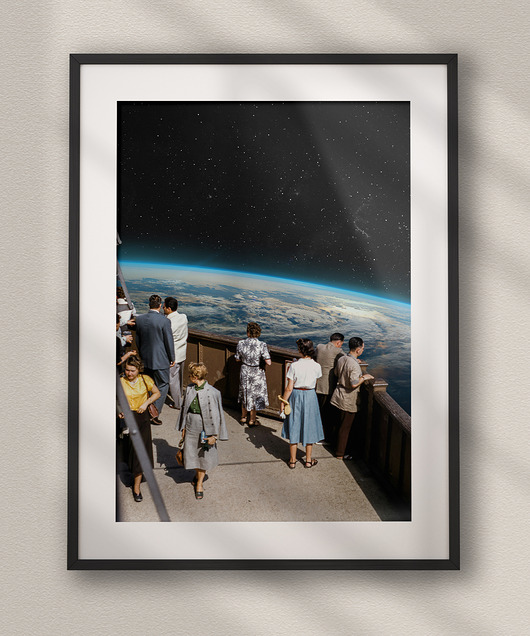 plakaty Plakat Spacer - Kolaż Fine Art - Dekoracja Ścienna Do Salonu