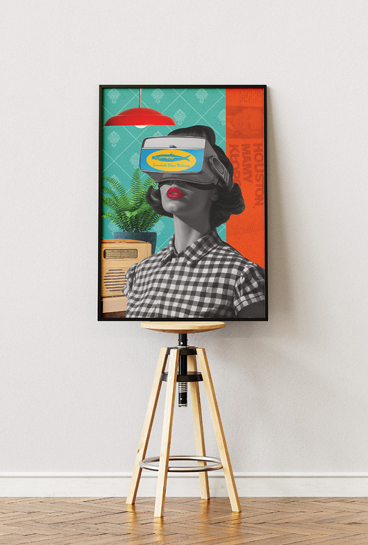 plakaty Plakat Szwedzki Sklep Meblowy - Retro Kolaż