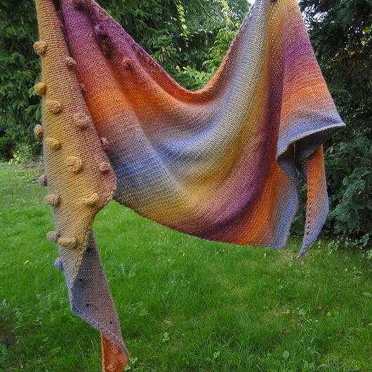 bubbles in orange  / szal agat handmade