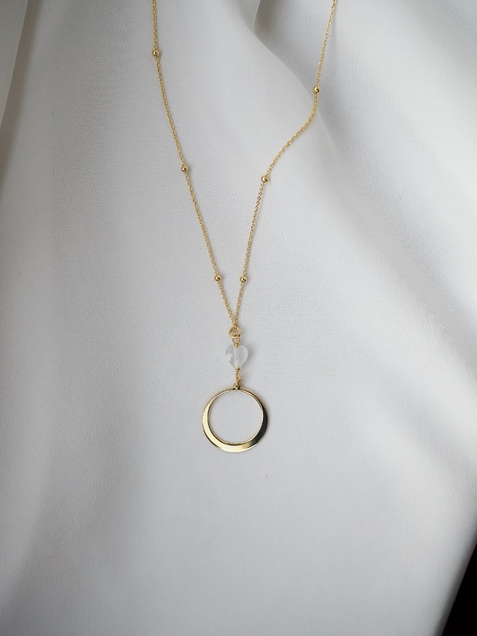 złote naszyjniki Naszyjnik z serduszkiem srebrny pozłacany PEARL LOVE