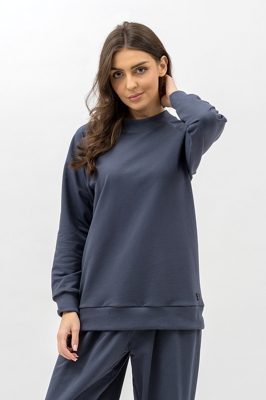 bluza bez kaptura damska Bluza damska raglan basic ,,ADALET" grafit
