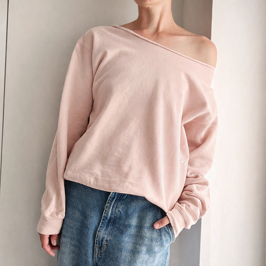 bluza bez kaptura damska Ciepły jasny róż bluza cięta