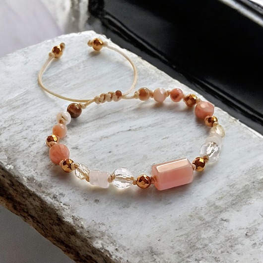 bransoletki z kamieni naturalnych RADOŚĆ ŻYCIA - amulet - k. słoneczny, opal, k.górski, cytryn, k. różowy