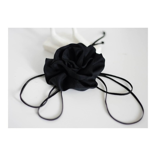 chokery Jedwabny  czarny choker