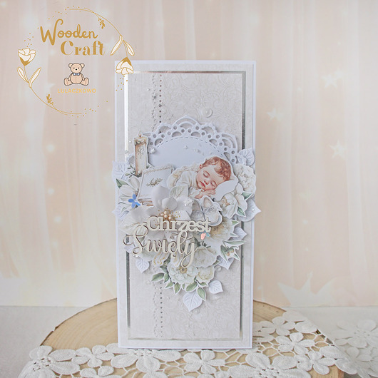 kartki, zaproszenia na chrzest Kartka, pamiątka na chrzest, roczek, narodziny "Cherished Memories" GOTOWA