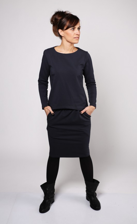 Minimal blouse grafit OHYEJ