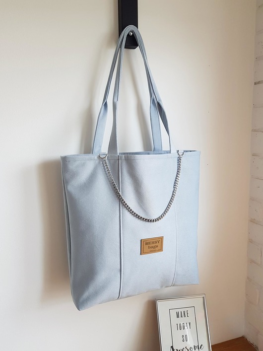 torby na ramię Torebka damska Big City Bag pastelowy niebieski