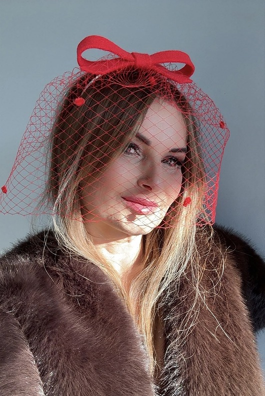 fascynatory Fascynator filcowy MIA czerwony /oraz inne kolory