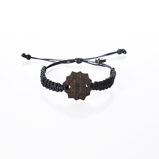 Bransoletka pleciona - medalion - ciemne drewno STREET WOOD
