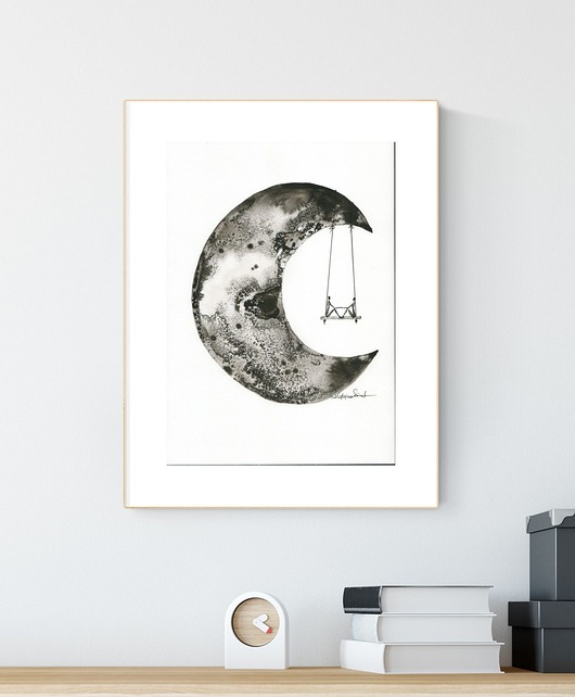 grafika A4 wykonana ręcznie, abstrakcja, Krystyna Siwek Art