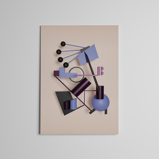 plakaty Plakat 3D Grafika Geometria