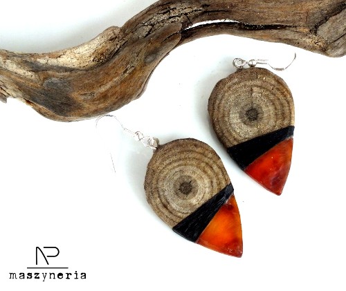 Wood&Amber Kolczyki Maszyneria