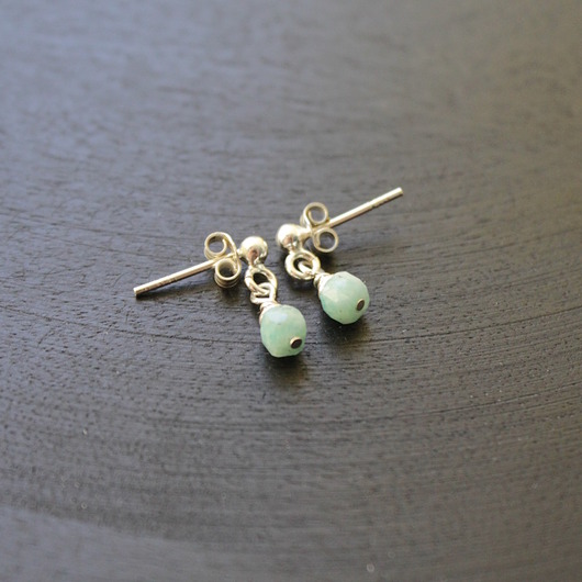 kolczyki z kamieniami Kolczyki amazonitowe wysepki