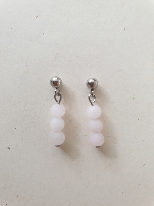 kolczyki z kamieniami Kolczyki DROPSY MINI kwarc różowy