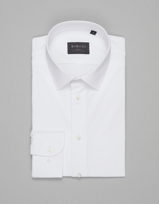 koszule męskie Męska koszula ateleta 00506 długi rękaw biały slim fit
