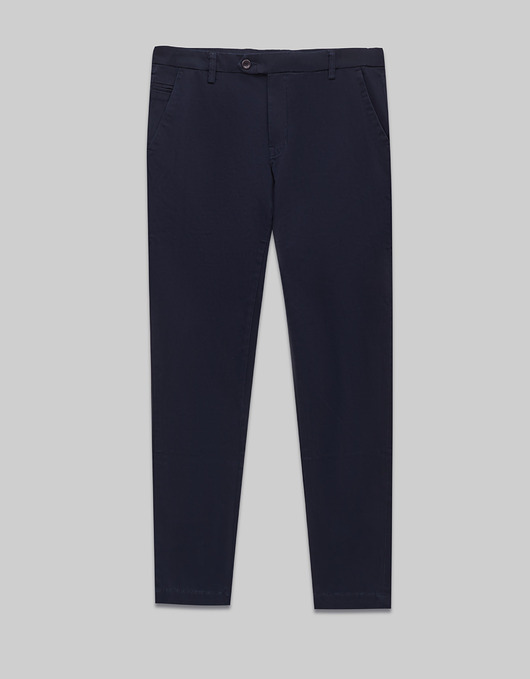 spodnie męskie Męskie spodnie sagliano granatowy slim fit