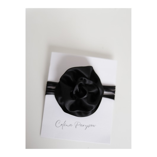 chokery Czarny choker z jedwabiu