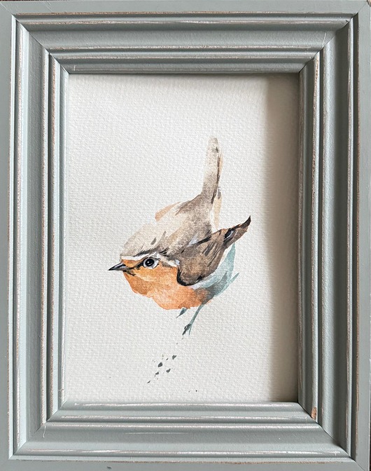 obrazy Ręcznie malowany obrazek "Rudzik"