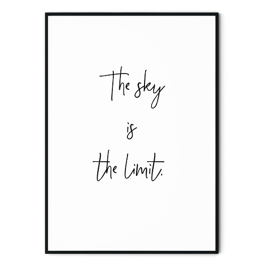 Plakat typograficzny The sky is the limit myscandi