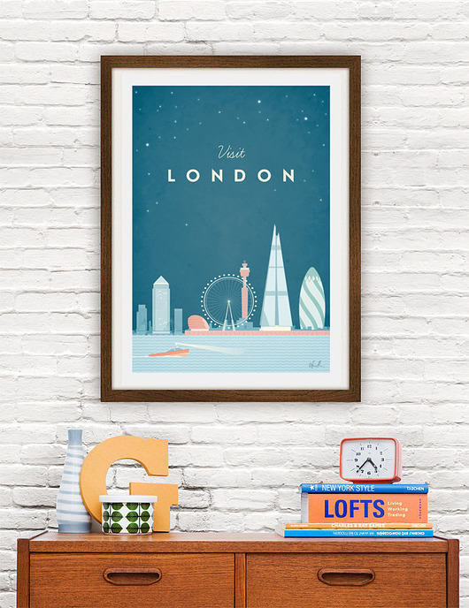 Londyn - vintage plakat 50x70 cm minimalmill