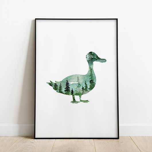 Plakat kaczka - kolekcja las trochę na ścianę
