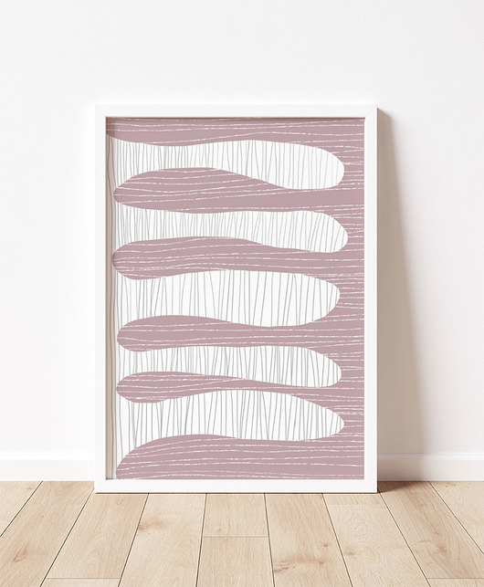 Abstrakcyjny minimalistyczny plakat,palony róż Dekorando