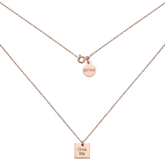 srebrne naszyjniki Naszyjnik z różowego złota One life