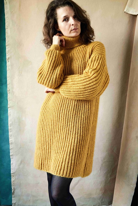 sukienki midi damskie Sukienka CASSY Wełna-Mohair-Jedwab