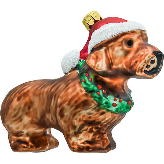 ozdoby choinkowe Bombka choinkowa: Jamnik w czapce Mikołaja