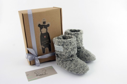 Bambosze / hand made / gruba wełna z barankiem Mimi Monster