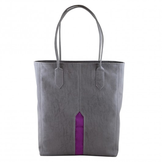 PILLAR - duża torba - shopper - szary i fiolet incat