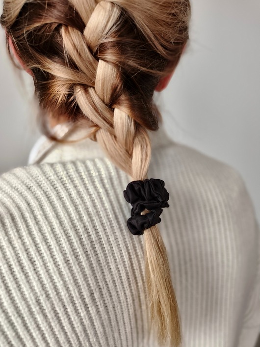 gumki do włosów Gumka jedwabna, scrunchie, frotka black orchid MINI