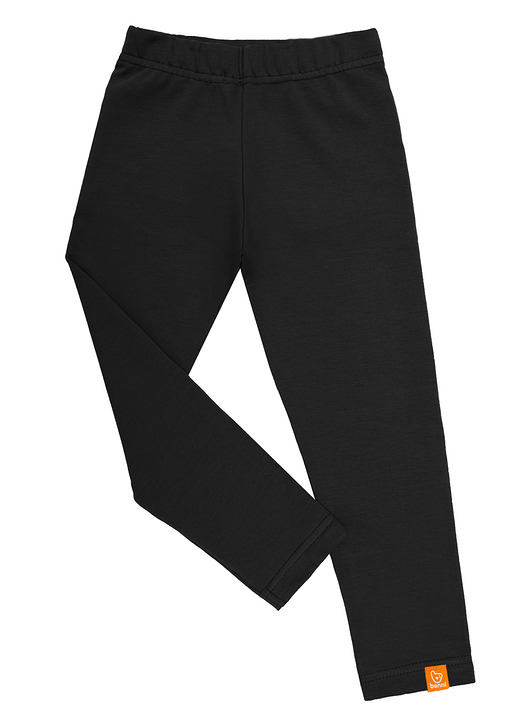 legginsy i getry dla dziewczynki Legginsy dla dziewczynki RAINBOW gładkie - czarne