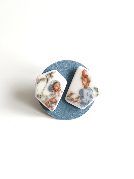 kolczyki ceramiczne Kolczyki ceramiczne z postaciami
